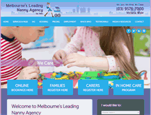 Tablet Screenshot of melbournesleadingnannyagency.com.au